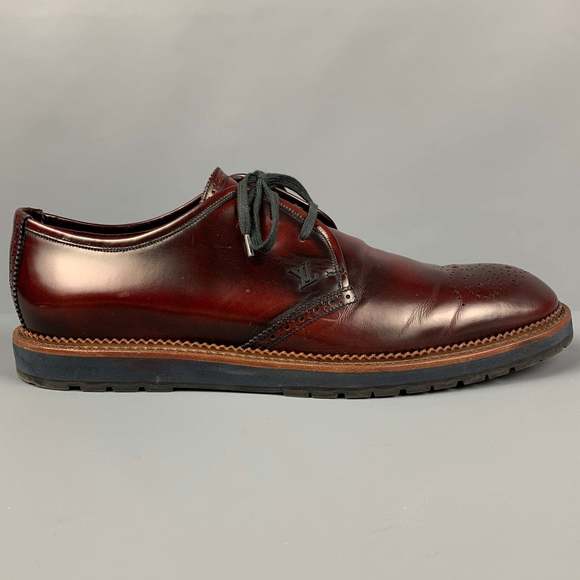LOUIS VUITTON Other - LOUIS VUITTON Burgundy Perforated Leather Lace Up Shoes